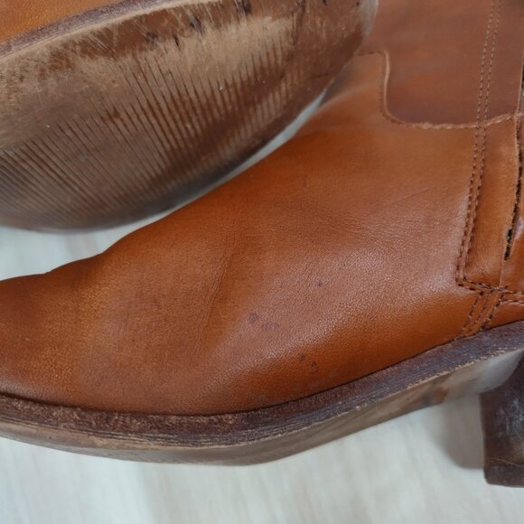 Madewell Charley Bootie Leather Block Heel English Saddle K5307 Women US 8 - Picture 11 of 16